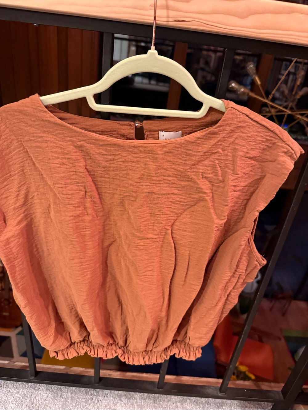 a new day Rust Textured Sleeveless Crop Tank